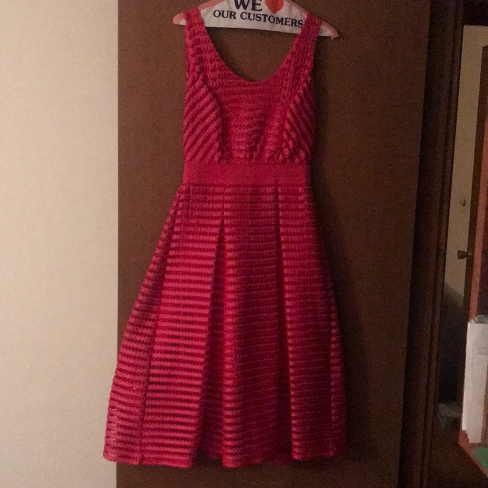 Pink fit and flare dress